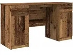 vidaXL Schreibtisch mit Regal Altholz 140 x 49 x 76 cm Holzwerkstoff - Braun