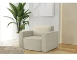 Sessel Designersessel PALMA in Stoff Ascot Champagne - Beige