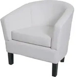 Lounge-Sessel MCW-O17, Sessel Clubsessel Cocktailsessel, MVG- Kunstleder wei&szlig; -