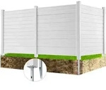 VEVOR 3xPaneele Gartenzaun 122x122cm Sichtschutzzaun PVC und verzinktes
