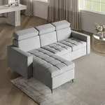 Masseno Ecksofa KAME mit Schlaffunktion L-Form, Sofa mit Bettkasten, Wohnzimmersofa,