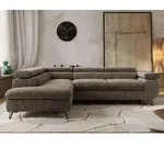 Couch mit Schlaffunktion L-form Ecksofa mit Topper T25 Wohnzimmersofa mit