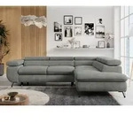Ecksofa Sofa Grau, Wohnlandschaft L-Form mit Schlaffunktion und Bettkasten,