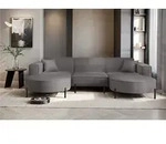 Wohnlandschaft U-Form Sofa VALENCIA in Stoff Scala Grau - Grau