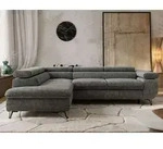 Couch mit Schlaffunktion L-form Ecksofa mit Topper Visco Wohnzimmersofa mit