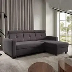 Ecksofa MILANO Anthrazit, L-Form - mit Schlaffunktion, Bettkasten & Ottomane...