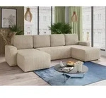 Wohnlandschaft mit Schlaffunktion Roma - U-Form Couch, Schlafsofa mit Bettkasten,