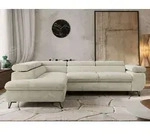 Couch mit Schlaffunktion L-form Ecksofa mit Topper T25 Wohnzimmersofa mit
