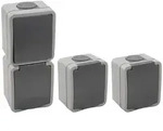 MC POWER Feuchtraum Schalter Steckdosen Set Aufputz | Fix Vorraum | IP54 grau -...