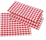 Landhaus Tischw&auml;sche 5 mm Karo Baumwolle rot-wei&szlig; kariert - 130 x 130 cm