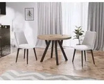 Designer Runder Ausziehbarer Esstisch - Loft-Stil, Industriell, Platzsparend -