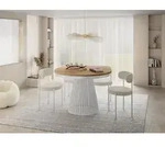 Esstisch Rund Ausziehbar mit Lamellen im Loft-Stil &ndash; 120 bis 200 cm &ndash;