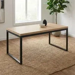 Homestyle4u Esstisch 160x90 cm Eiche Metall Schwarz Esszimmertisch Holztisch -