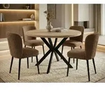 Runder Ausziehbarer Esstisch - Loft Style Tisch mit Metallbeinen - 120 bis 200...