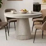 BEAUTYSOFA | Runder Ausziehbarer Tisch LUMI &Oslash; 100&ndash;180 cm, Tisch f&uuml;r...