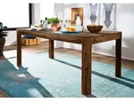 MASSIVMOEBEL24 Esstisch Sheesham 80x80x76 smoked cherry gebeizt TORONTO #157 -