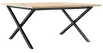 vidaXL Couchtisch X-Gestell 90x90x45cm Massivholz Kiefer und Stahl - Braun