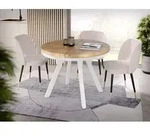 Designer Runder Ausziehbarer Esstisch - Loft-Stil, Industriell, Platzsparend -...