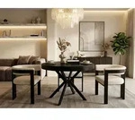 Runder Ausziehbarer Esstisch - Loft Style Tisch mit Metallbeinen - 120 bis 200...
