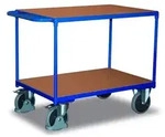 Schwerer Tischwagen 1000 kg mit 2 Ladefl&auml;chen Typ XL + EasySTOP