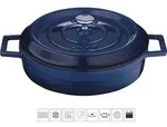 LAVA METAL Niedriger runder Topf aus Gusseisen 24 cm - blau - Blau
