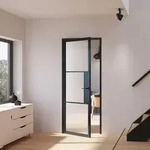 Inova Loft Glast&uuml;r 834 x 1972 mm, DIN Links, satiniertes Glas, Stahlrahmen...