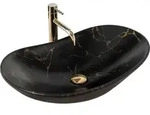 Rea Aufsatzwaschbecken Royal Marble Black - Schwarz