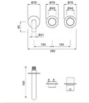 Herzbach MODUL7 PUSH Thermostat Waschtisch-Wandbatterie Farbset 160mm Edelstahl