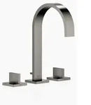 Dornb 3-Loch-Waschtischbatterie MEM Ausl 165mm m AG dark platinum matt - Wei&szlig;