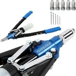DEUBA&reg; Nietenzange Set 5 Mundst&uuml;cke 200 Nieten 3,2-6,4 mm Auffangbeh&auml;lter