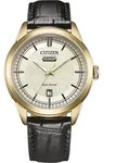 Citizen AW0153-04A Uhr Herrenuhr Lederarmband Datum schwarz - Creme