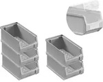 SparSet 5x Graue Sichtlagerbox 2.0 mit Abdeckung | HxBxT 7,5x10x17,5cm | 0,8...