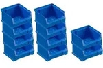 SparSet 10x Blaue Sichtlagerbox 1.0 | HxBxT 6x10x10cm | 0,4 Liter 