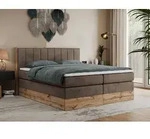 MKS MEBLE King Boxspringbett 200x200 mit Bettkasten Eiche, Polsterbett 200x200...