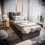 Masseno Boxspringbett MERIL 90 90x200 cm Komplett-Set mit Bonell Matratze und Topper,