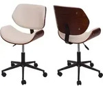 B&uuml;rostuhl MCW-G25, Drehstuhl Schreibtischstuhl, Bugholz Walnuss-Optik Retro drehbar