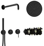 Herzbach MODUL7 Hebelmischer-Set H-RB250 Wandarm Regenbrause &Oslash;250mm Schwarz matt