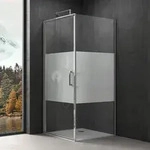 doporro Eck-Duschkabine 90x80x195cm Eckdusche ESG-Sicherheitsglas Milchglas...