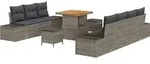vidaXL Gartensofa-set mit Kissen 10 pcs Grau Poly-Rattan - Grau