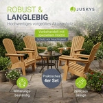 Juskys&reg; 4er Set Liegestuhl Korfu Natur Akazienholz klappbar