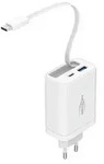 ANSMANN USB Ladeger&auml;t 30W - USB C & A Schnelllader Integriertes Kabel - Wei&szlig;