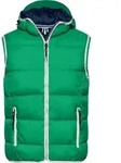 Modische Steppweste mit angeschnittener Kapuze irish-green/white, Gr. S - Gr&uuml;n...