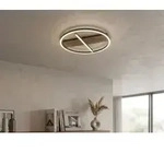 Moderne LED Deckenleuchte Metall in Holzoptik, 3 Lichtfarbe einstellbar &Oslash; 50cm