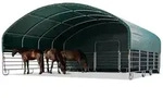 Weidezelt 8x8 m PVC Plane 2300 Newton - f&uuml;r Erduntergrund - vorn offen - gr&uuml;n...