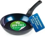 BRATmaxx Aluminium-Bratpfanne &Oslash; 24 cm, Rund, Allzweckpfanne, Schwarz, Blau,