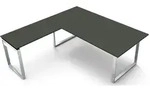 Schreibtisch Aveto 180 B&uuml;gel-Gestell 180x80x68-82cm / Anbau 100x60cm anthrazit -