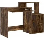 vidaXL Schreibtisch mit Regal Ger&auml;ucherte Eiche 120,5 x 44 x 88,5 cm - Braun