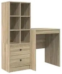 vidaXL Schreibtisch mit Schubladen mit Regal 2 pcs Sonoma-Eiche - Braun
