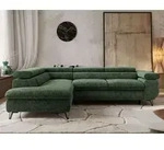 Couch mit Schlaffunktion L-form Ecksofa mit Topper Visco Wohnzimmersofa mit