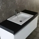 VILSTEIN Keramik Einbau-Waschbecken, 62cm, Wei&szlig;, Mit &Uuml;berlauf, Einsatz-Waschbecken,